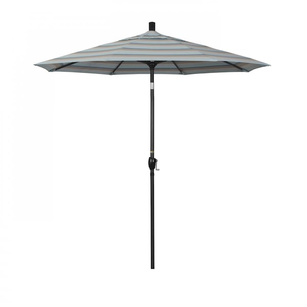 California Umbrella 7.5' Black Aluminum Market Patio Umbrella, Sunbrella Gateway Mist 194061338216 - main